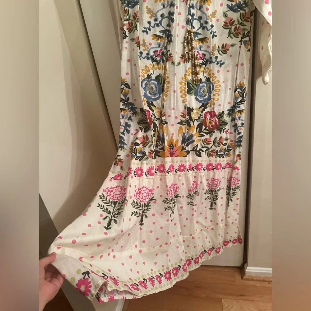 NWOT Khaadi Floral Tiered Cotton-Blend Maxi Dress. Size XS can fit up to a S._7
